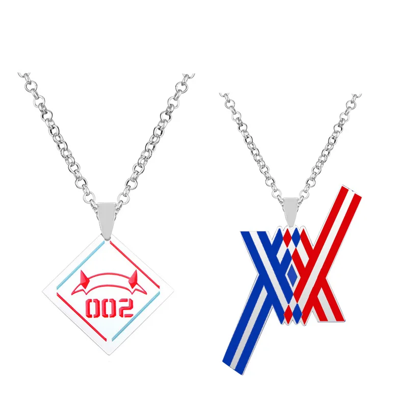

Anime Darling in the Franxx Zero Code 002 Necklace Pendant Cosplay Jewelry Necklaces Metal Accessories Costume Prop Xmas Gift