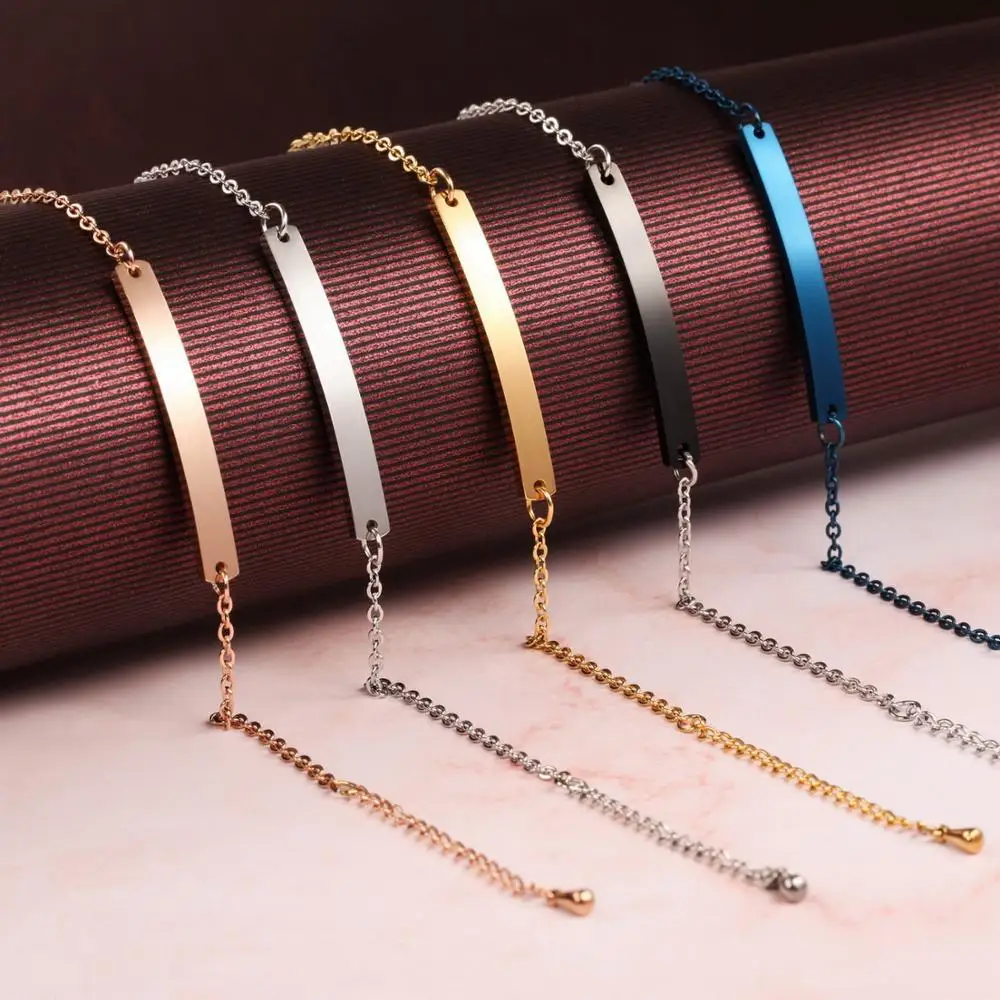 

New Arrival Bracelet Silver-Tone Stainless-Steel Bracelet Cuff Link Adjtable Bangle Adjtable Men Women Couples Gift