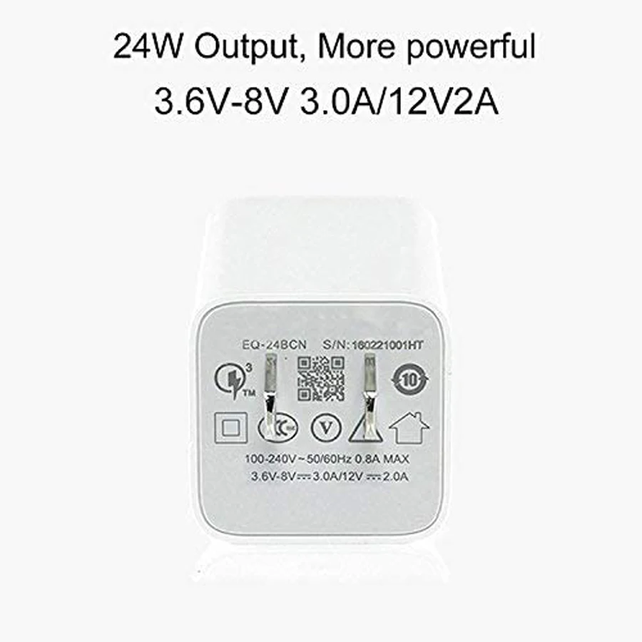 Сетевое зарядное устройство с 1 портом USB 24 Вт 3 0 дюйма совместимо Samsung Galaxy S8/S7 Note 9/8