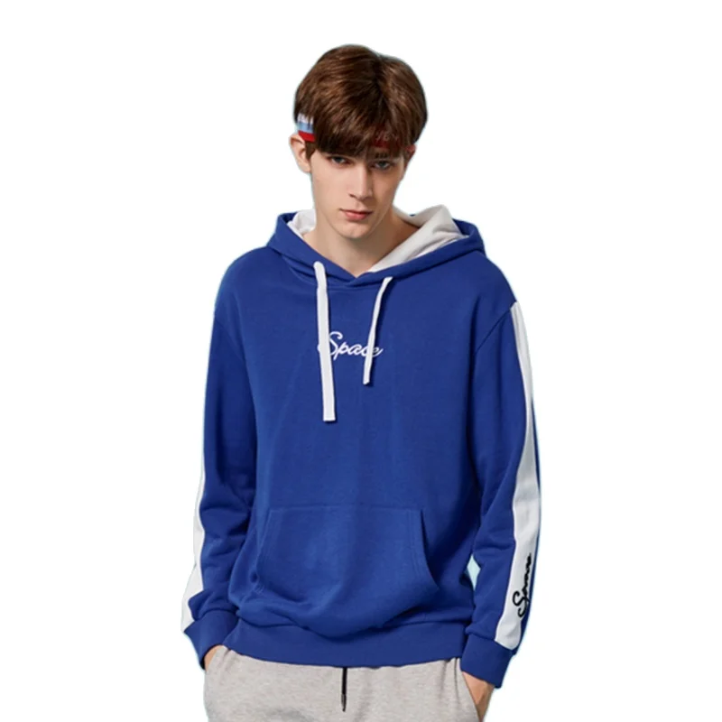 Свитшот SEMIR мужской с капюшоном пуловер длинным рукавом в полоску сбоку и