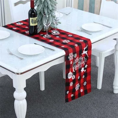 

High-quality Christmas Plaid Tablecloths, Creative Home Dining Table Placemats, Carnival Celebration Party Table Top Decorations