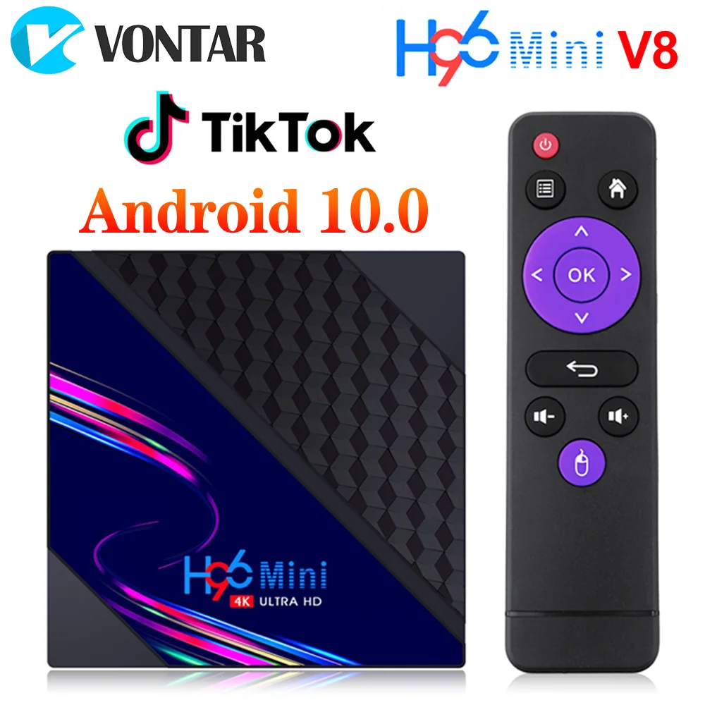 

VONTAR H96 Mini V8 Smart TV Box Android 10 2GB RAM 16GB Support 1080p 4K Google Play Youtube H96Mini Media Player Set top Box