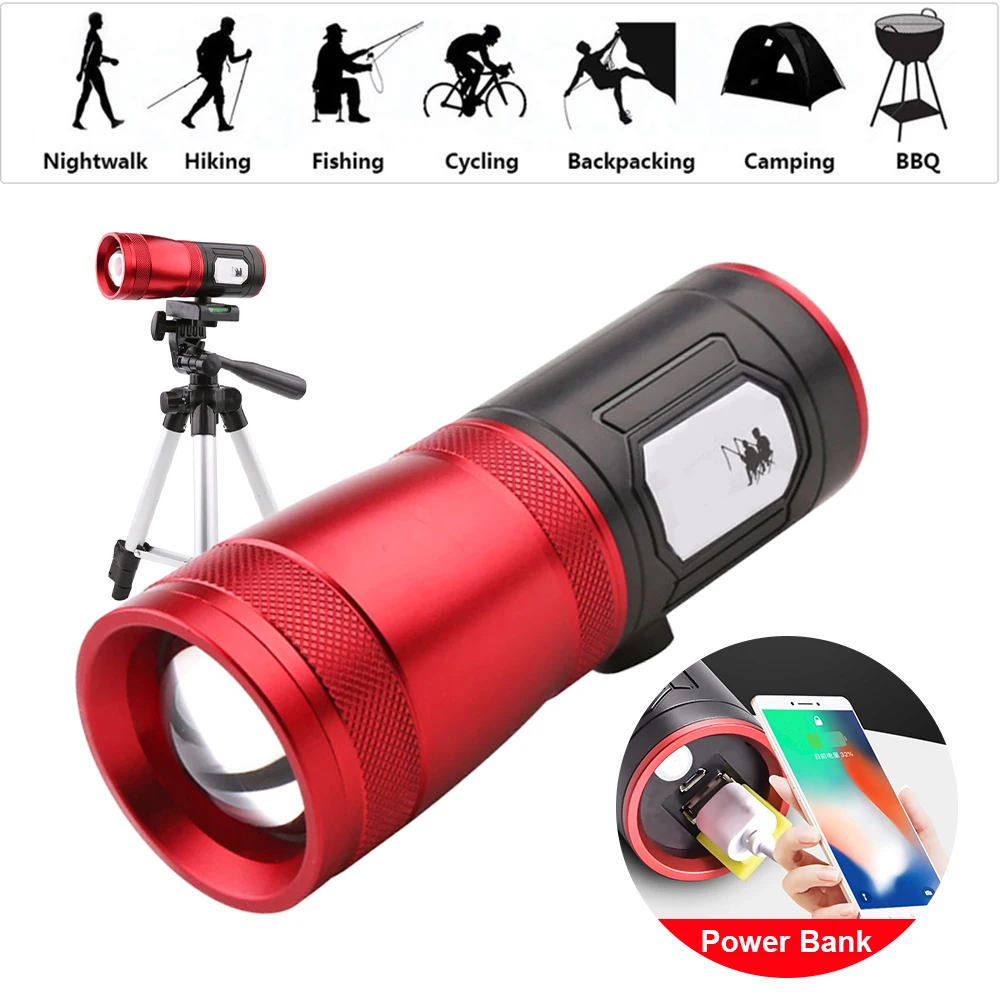 Светодиодный фонарик высокой мощности перезаряжаемый мощный яркий прожектор