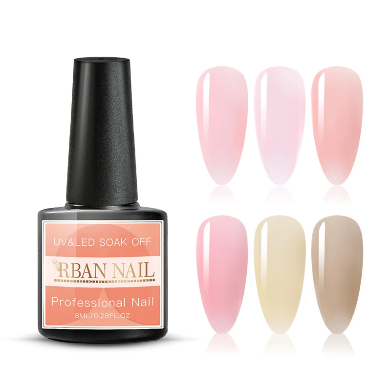 RBAN гель для ногтей прозрачный розовый телесный Белый УФ долговечный лак Гель