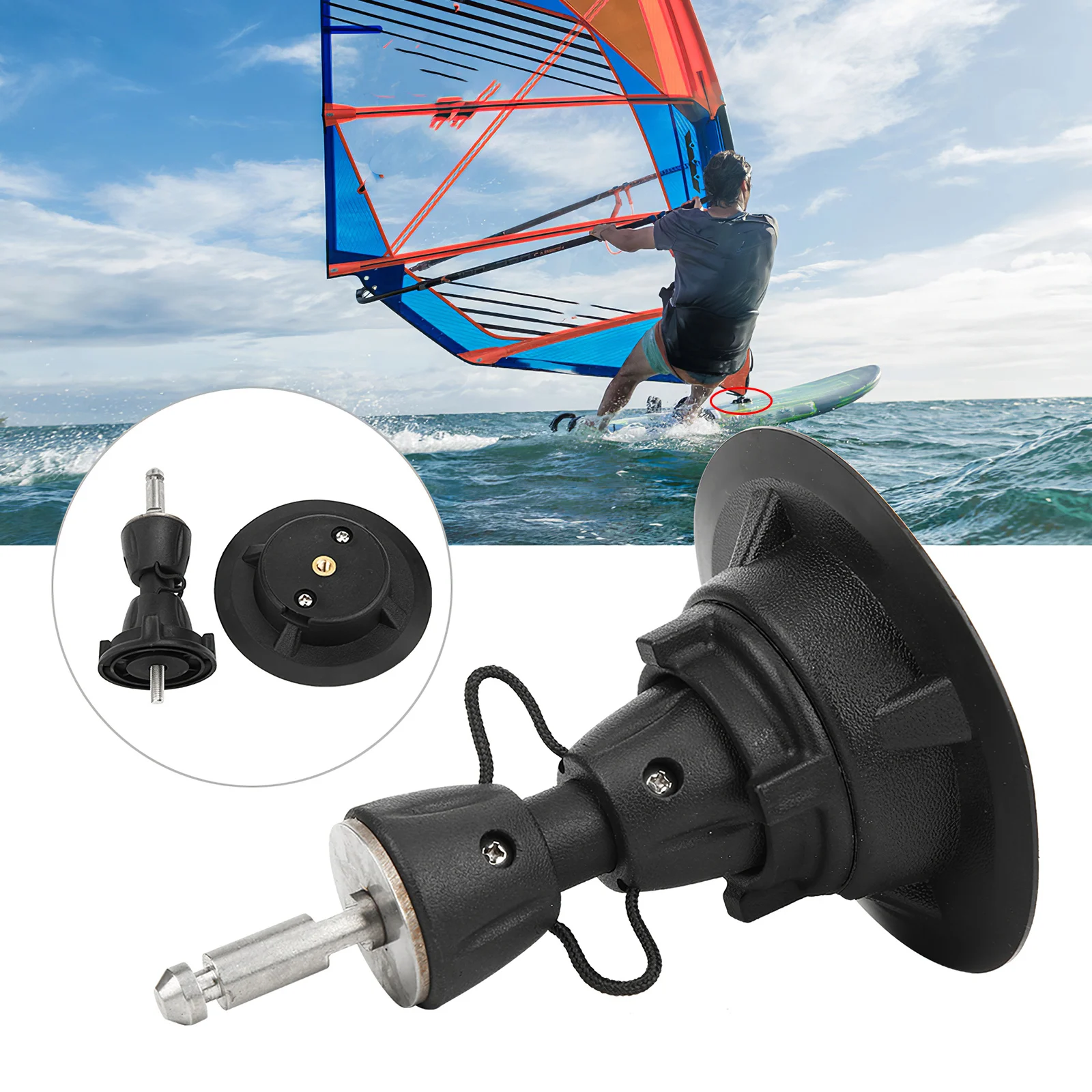 

180 Degrees Rotation Stainless Steel Foldable Swivel Universal Windsurfing Mast Foot Base Tendon Joint Baseplate Gear Kit