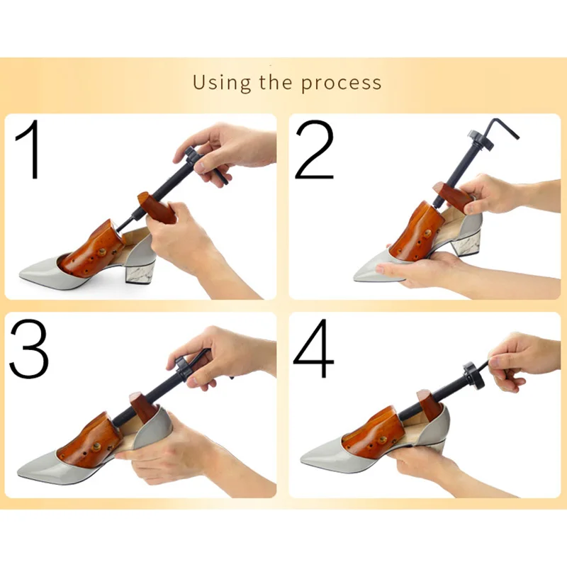 1 Piece Wood 2-Way Wooden Shoe Trees Adjustable Shape For Women Men Shoes Tree Professional Shoe Stretchers Extender Keeper