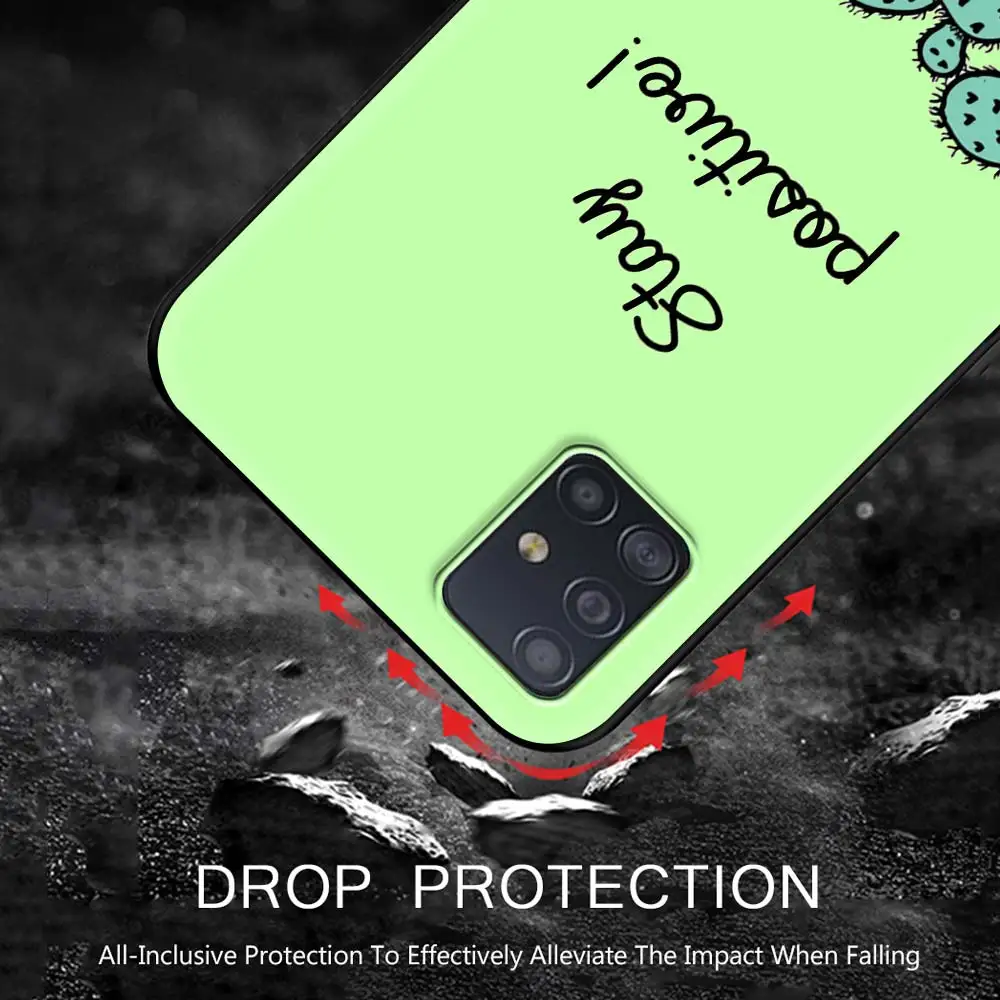 

Flower bee Cartoon Cactus Phone Case for Samsung Galaxy A51 A71 A50 A21s A31 A10 A20e A41 A70 A30 A11 A40 A20s Silicone Cover