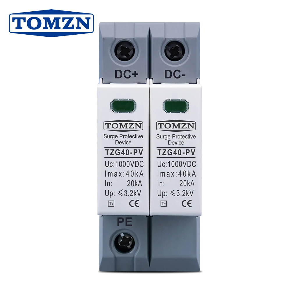 DC SPD 2P 600 в 800 1000 20 ка ~ 40 кА Din-рейка защита от солнечной энергии для улицы защитное
