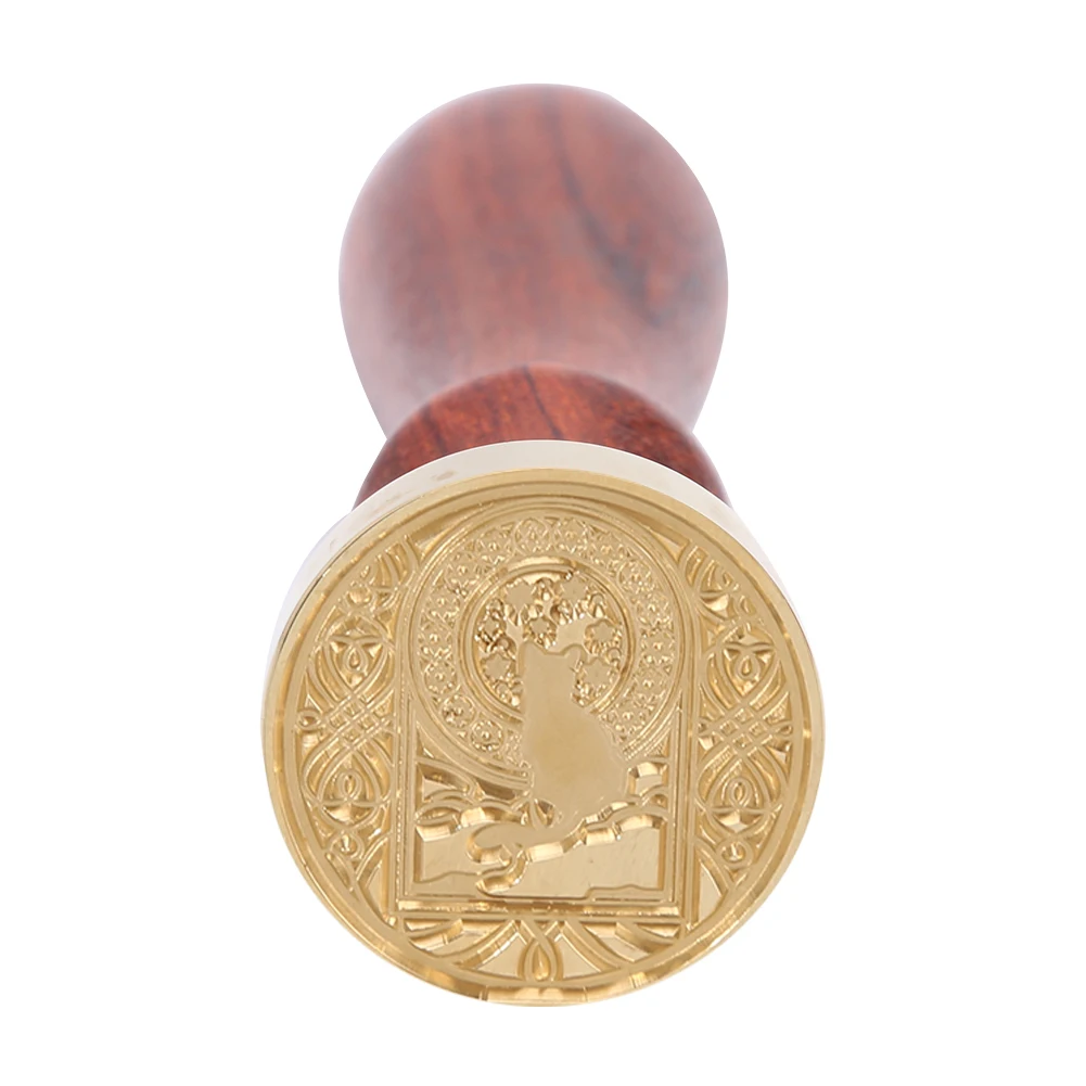 Античный металлический уплотнительный воск штампы с деревянной ручкой штамп для