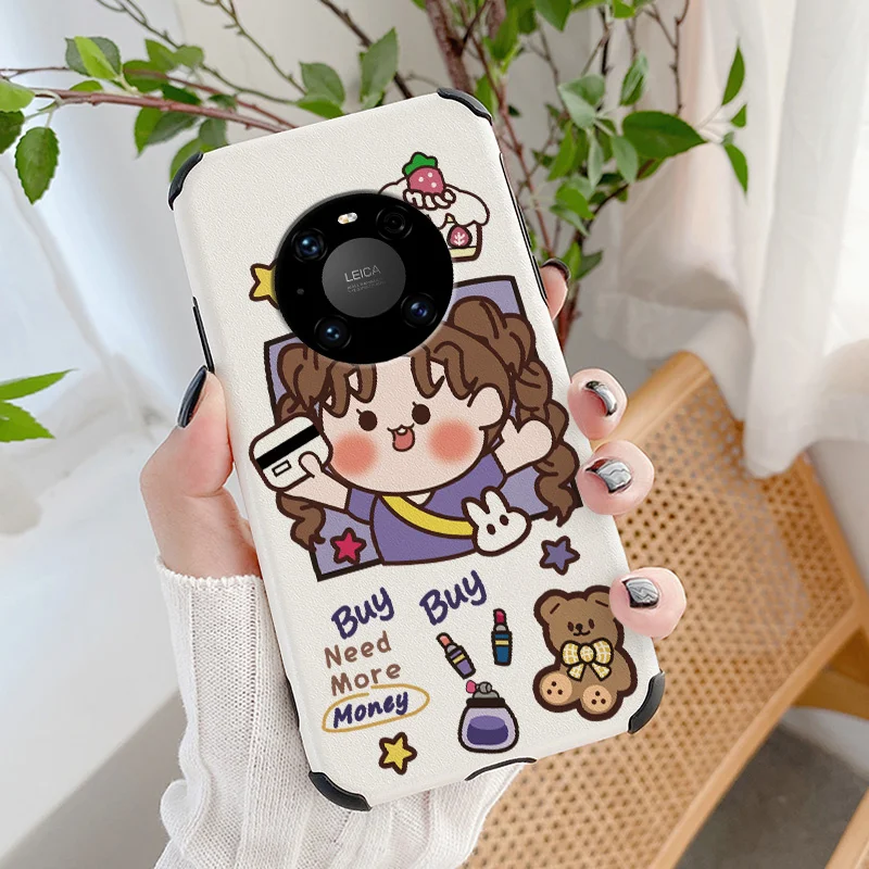 

Gold Little Bear Phone Case For Huawei Mate 40 40Pro 40Lite Pro Lite Liquid Silicone Cover