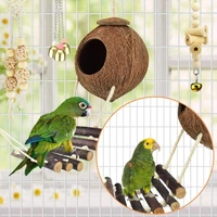 bird toys 5 models set including coconut nest ladder swing perch stand hanging bells chew toys for cage easy to install