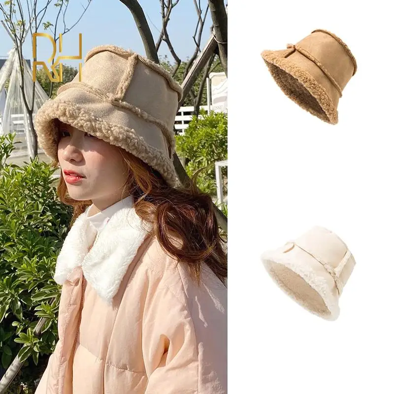 Весенняя плюшевая шерстяная шляпа из овечьей шерсти Женская бархатная