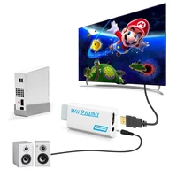 200pcs full hd 1080p w ii to h d m i converter adapter wii2hdmi converter 3 5mm audio for pc hdtv monitor display