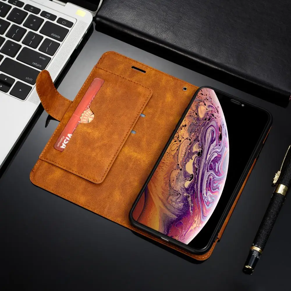 2 в 1 кожаный бумажник флип чехол для iphone XS MAX 7 8 plus кошелек Fundas X XR 6 6s Plus телефона| |