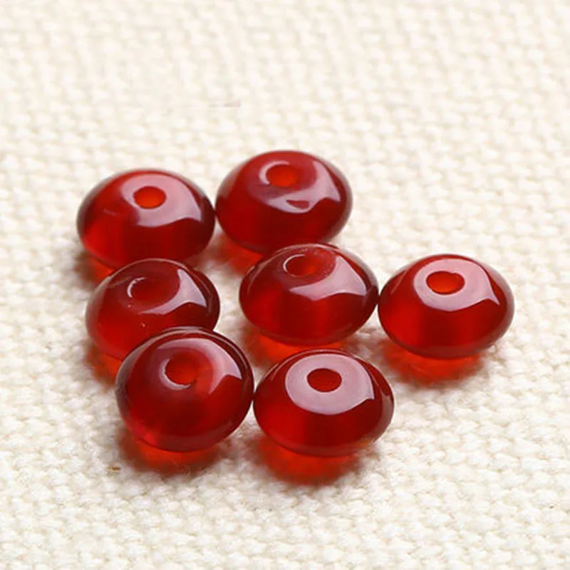 4A Natural Red Agate Quartz Crystal Single Bead DIY Beads for Jewelry Making