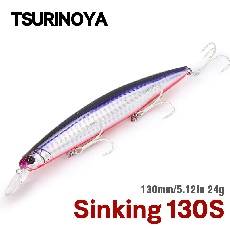 TSURINOYA 130S Sinking Minnow Fishing Lure SCOUT 130mm 24g Long Casting Seabass Flounder Artificial Large Sea Fishing Hard Baits