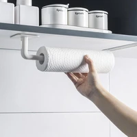 1pcs kitchen paper towel holder self adhesive accessories under cabinet roll rack tissue hanger storage rack for bathroom toilet