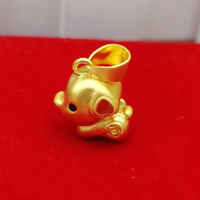 Оптовая цена подвески и ожерелья из чистого золота для женщин/девушек ожерелье в