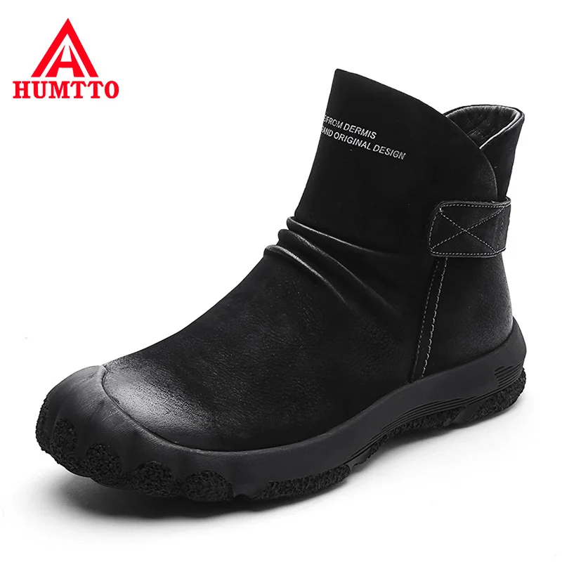 

Hot Sale Genuine Leather Winter Boots High-top Plus Velvet Warm Casual Men Shoes Fashion Thick Wool Mens Snow Boots