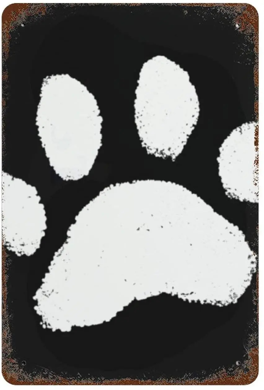 

Paw Print Vintage Metal Sign, Retro Tin Signs for Store, Bar, Home Decoration Retro Tin Sign for Kitchen Wall Home Decor30X30CM