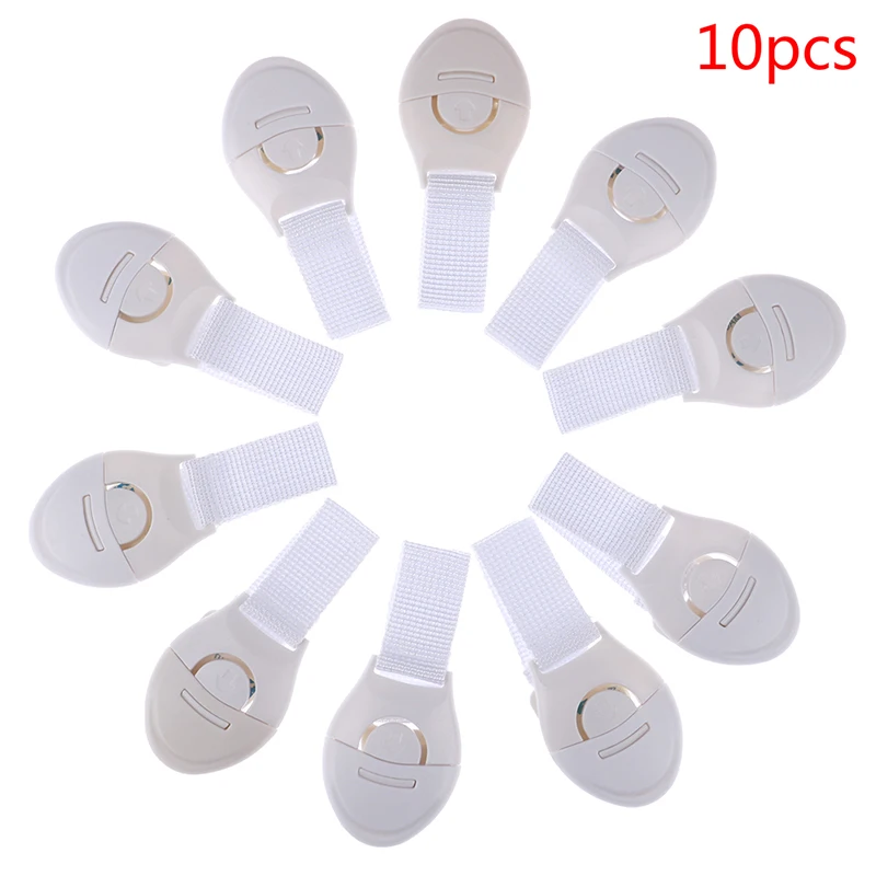 10pcs/Lot Drawer Door Cabinet Cupboard Toilet Safety Locks Baby Kids Care Plastic Straps Infant Protection |