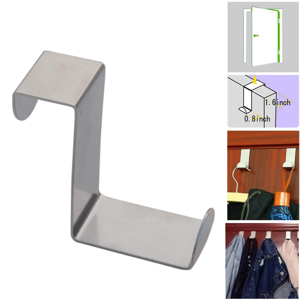 

Door Hook Stainless Kitchen Cabinet Clothes Hanger Hook Storage Organizer For Clothes Accessories