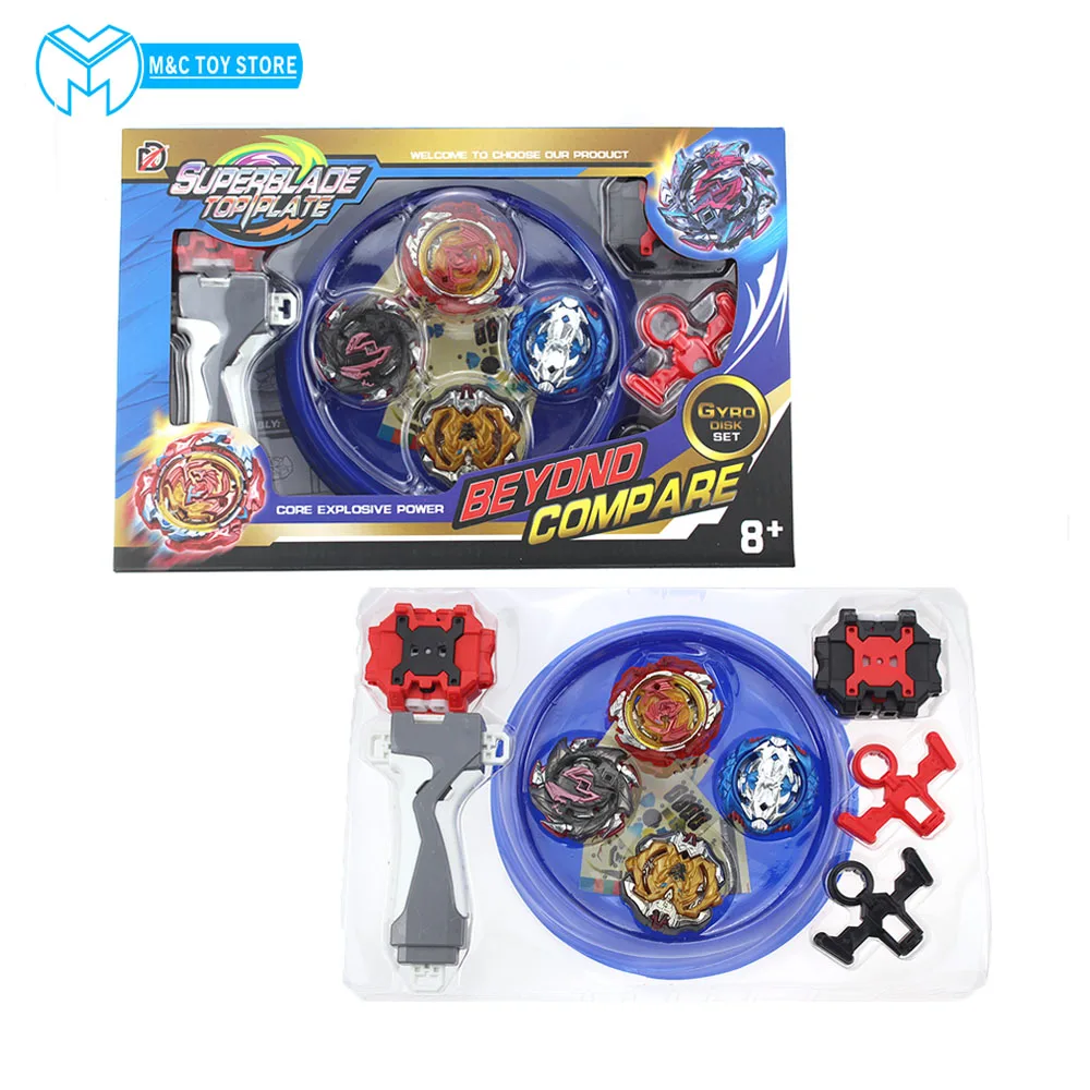 Beyblades 4 шт./компл. Арена стадион металлический сплав 4D Боевая ручка пусковая