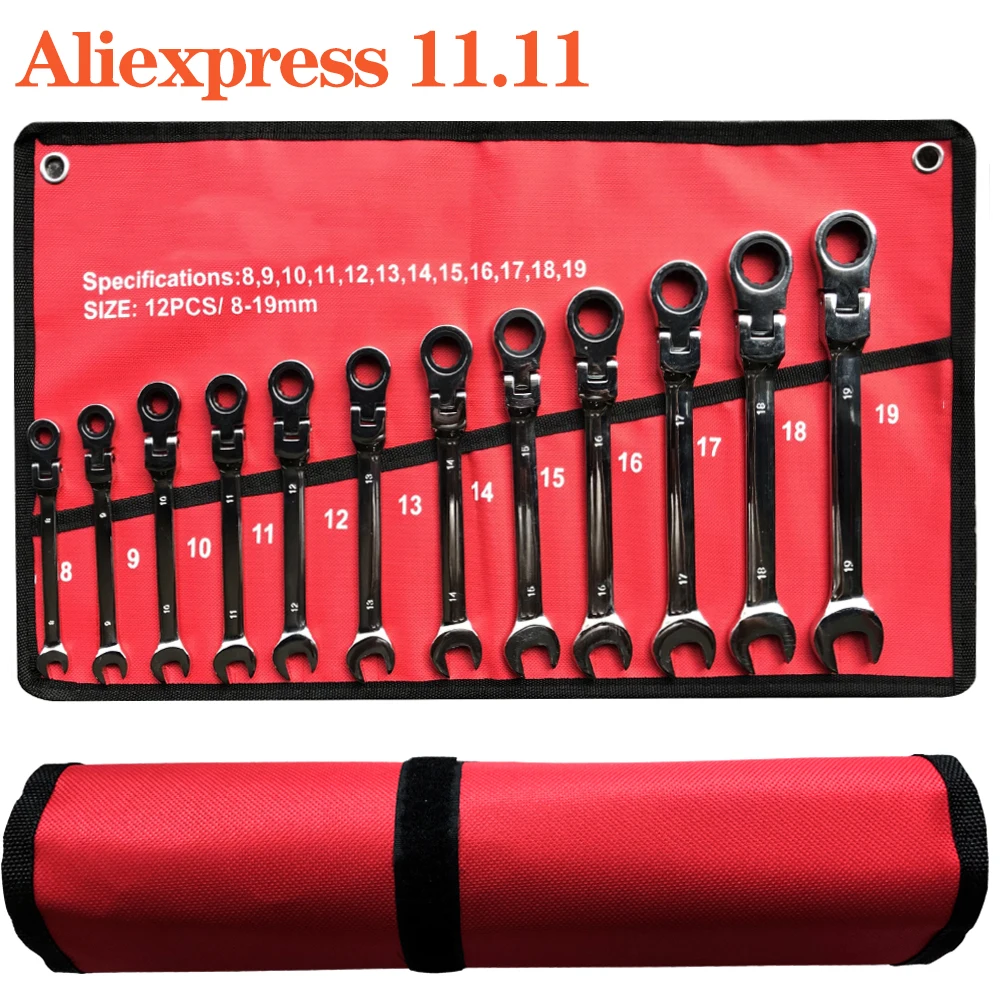 Ключ трещетка набор гаечных ключей гибких ручной инструмент. Универсальный