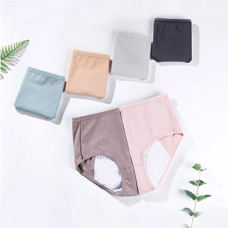 Женское нижнее белье CP060 однотонные хлопковые трусы с защитой от протечек