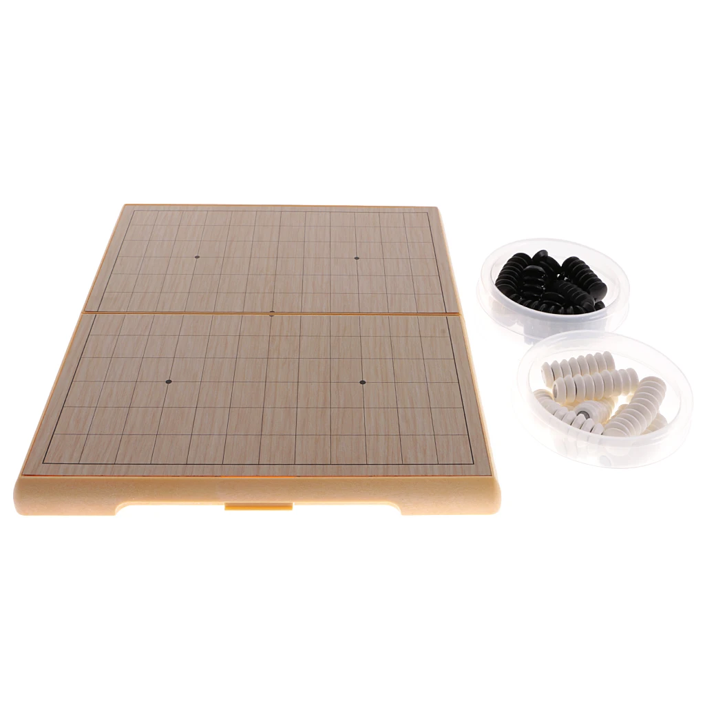 

Magnetic Go Game Set with Go Board and Single Convex Plastic Stones Good Design Gift for Travel Durable
