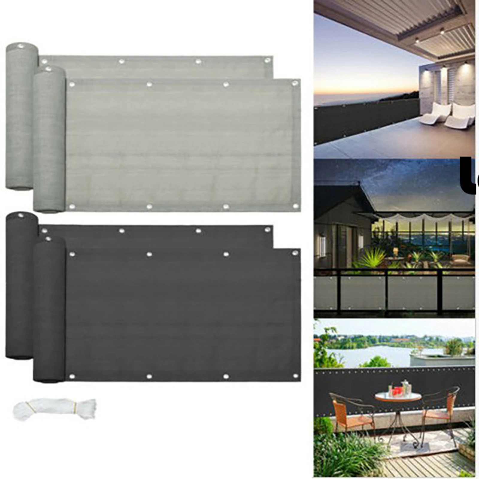 

9x0.5m Balcony Shade Mesh Safety Guard Cloth Balcony Decor Fence Privacy Waterproof Net with Grommets & Reinforced Seams
