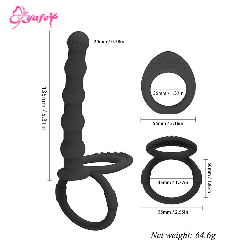 Silicone Dildo Anal sex toy Male Double penis cock rings butt plug Strapon dildo Anus bead Adut Erotic toys for couples |