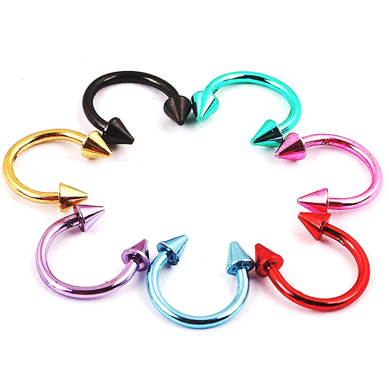 1 Piece Nose Ring Colorful Red Yellow Transparent Body Acrylic Hoop Stainless Steel Septum Piercing Women Sexy Jewelry | Украшения и