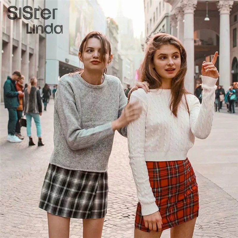 Sisterlinda простая красная короткая облегающая клетчатая юбка женская летняя модная мини-юбка с высокой талией уличная Короткая юбка для отдыха