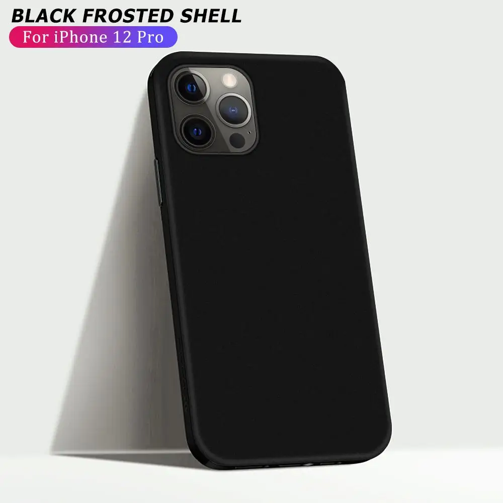 Черный матовый Мягкий силиконовый чехол из ТПУ для iPhone 12 Pro Max mini 8 7 6 S Plus X XS MAX XR 11 pro
