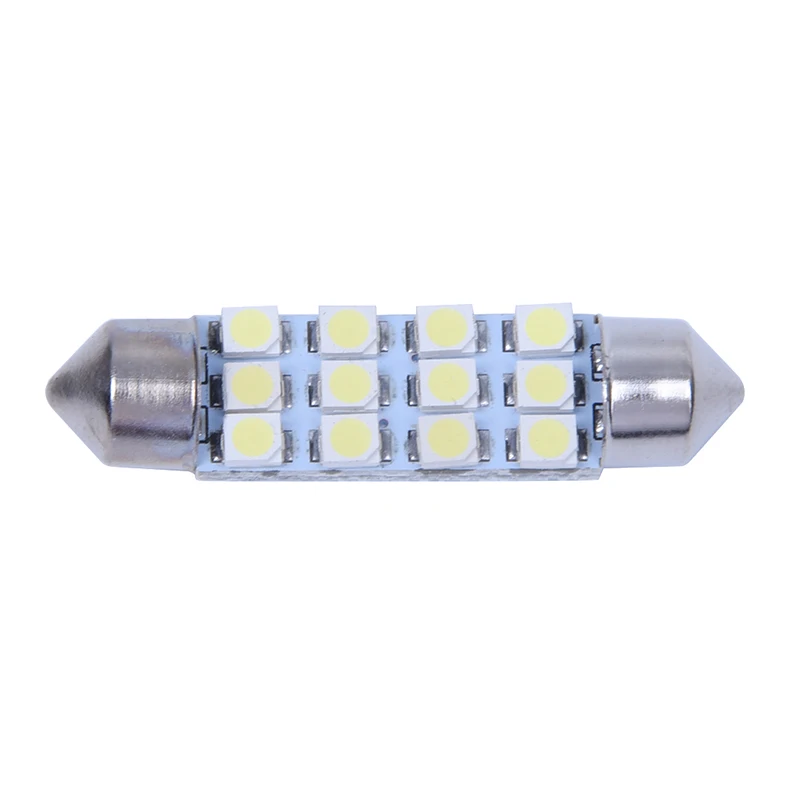 10X41 мм 12 3528 SMD светодиодные лампы белый автомобильный купол гирлянда светильник |