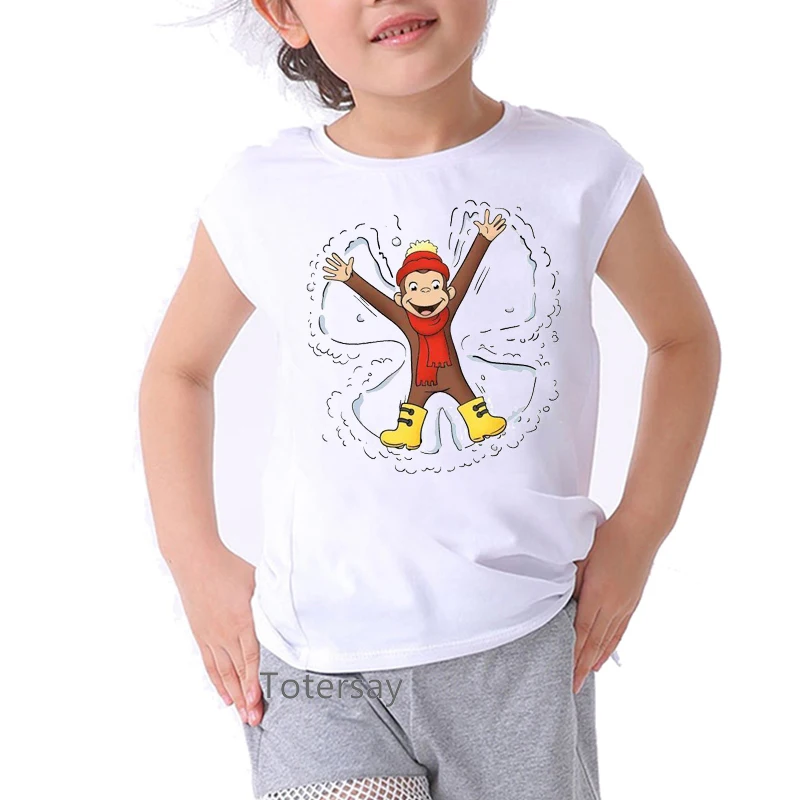 2020 футболки с рисунком caleb 2 любопытного Джорджа для девочек мультяшным принтом