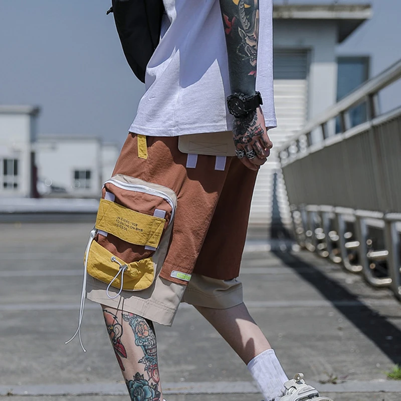 Шорты мужские хипстерские с множеством карманов модные штаны карго в стиле