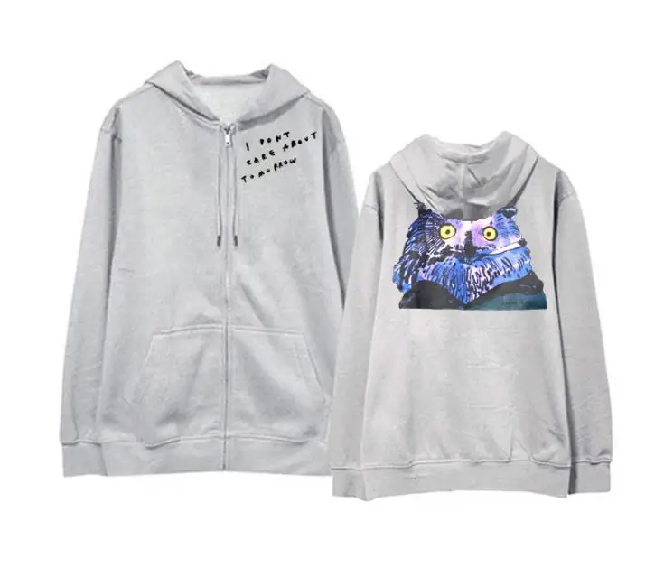 

New arrival kpop jay park sexy 4evr/i dont care about tomorrow same printing zipper hoodies jacket unisex fleece sweatshirt