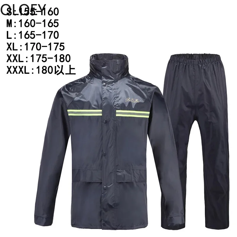 Cycling Reflective Raincoat Thick Men Motorcycle Waterproof Set Suit Pants Poncho Tracksuit for | Дом и сад