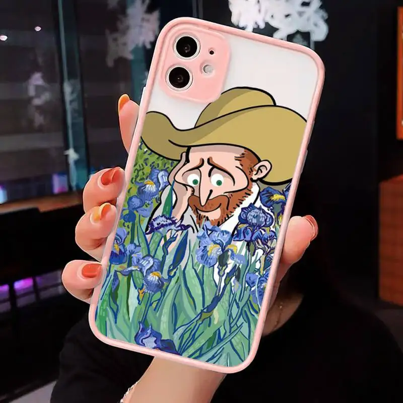 

Aesthetic Van Gogh graffiti Phone Cases Matte Transparent for iPhone 7 8 11 12 s mini pro X XS XR MAX Plus cover funda