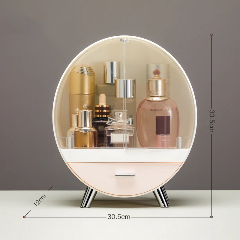 

Makeup Storage Box Cosmetic Organizer Dust Proof Display Cases For Bathroom Vanity Countertop L9
