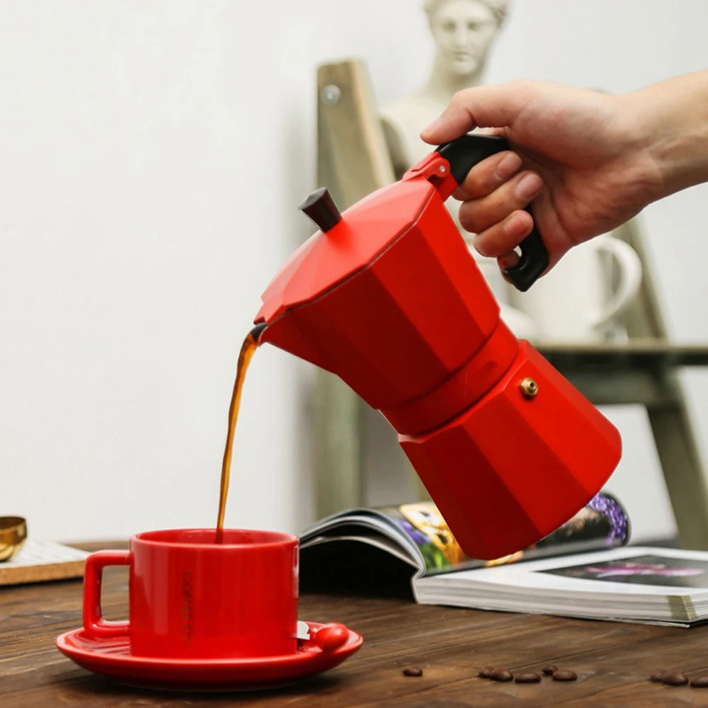 Алюминиевый Перколятор для кофе Moka прочный Cafeteira Expresso практичный кофейник 150/300/450