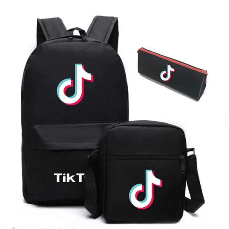 

Tik Tok 3pcs/set Backpack Tik Tok APP Logo Backpacks School-Bags For Teenager Boys Girls Bagpack Women Men