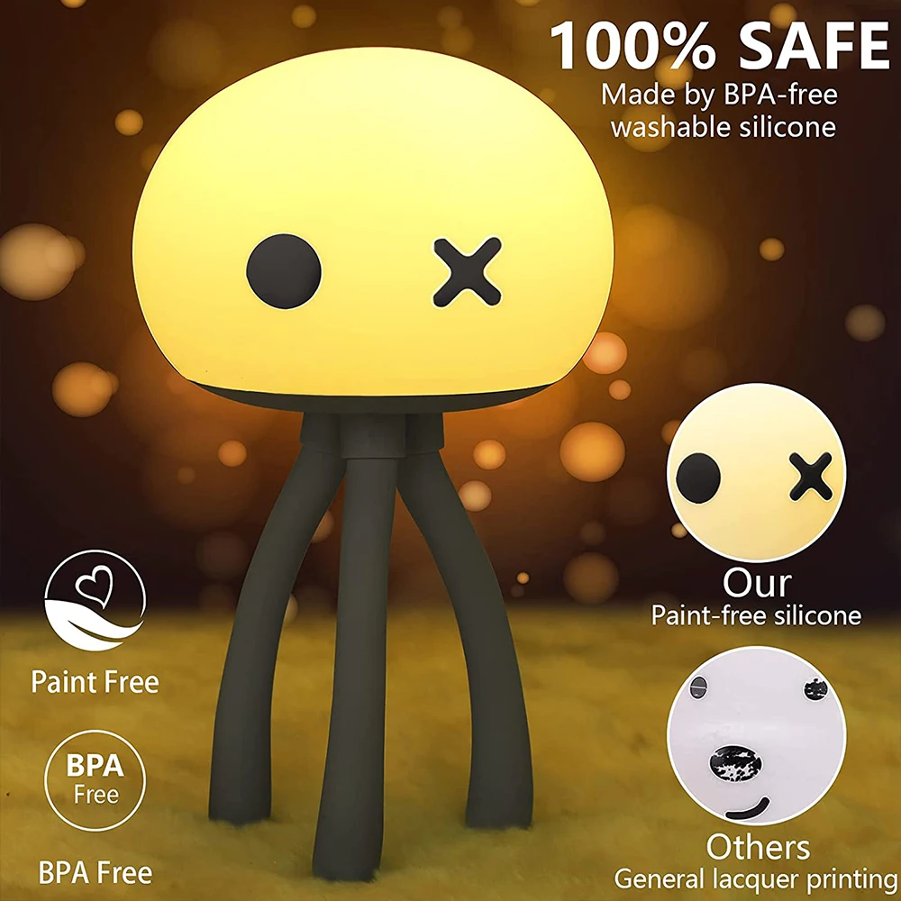 Ночник Jellyfish с USB-зарядкой и регулируемой яркостью светильник детский