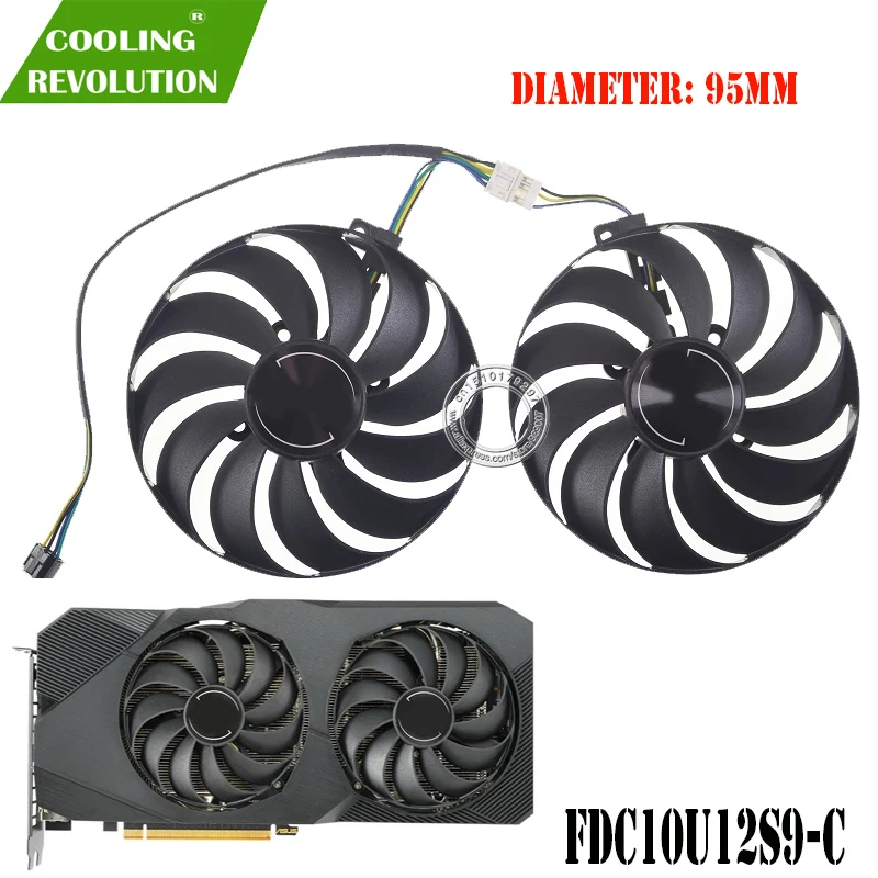 Фото FDC10U12S9-C DC12V 0.45AMP вентилятор графической карты для ASUS Dual Radeon RX5500XT RX5600XT RX5700XT, графическая карта №1