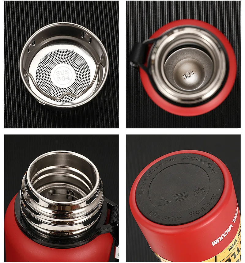 Термос из нержавеющей стали с двойными стенками портативная спортивная дорожная