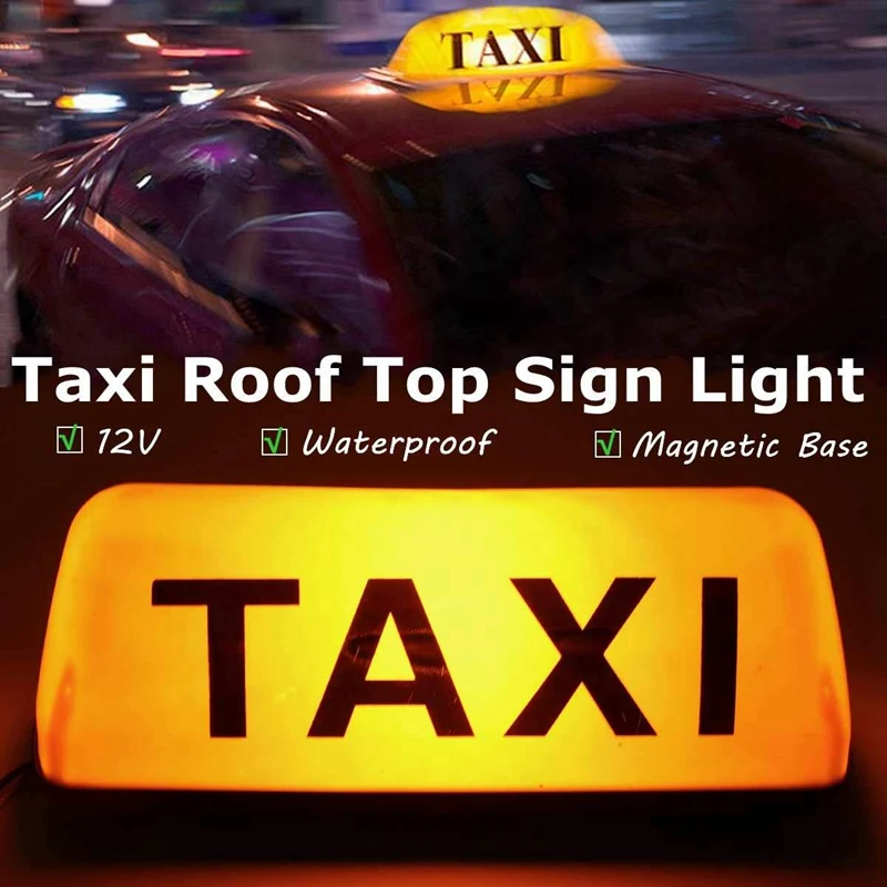 12V Waterproof Top Sign Magnetic Meter Cab Lamp Light LED TAXI Signal - Yellow | Автомобили и мотоциклы