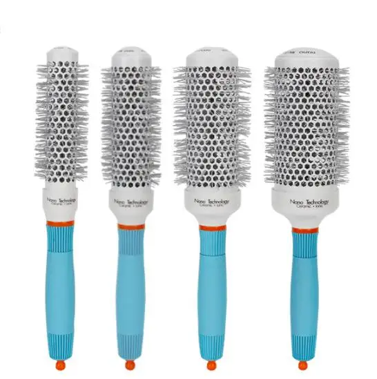 

Thermal Nano Technology Ceramic Ionic Hair Round Brushes Aluminum Hair Barrel Comb In 4 Sizes Hairdressing Brushes Hair Styling