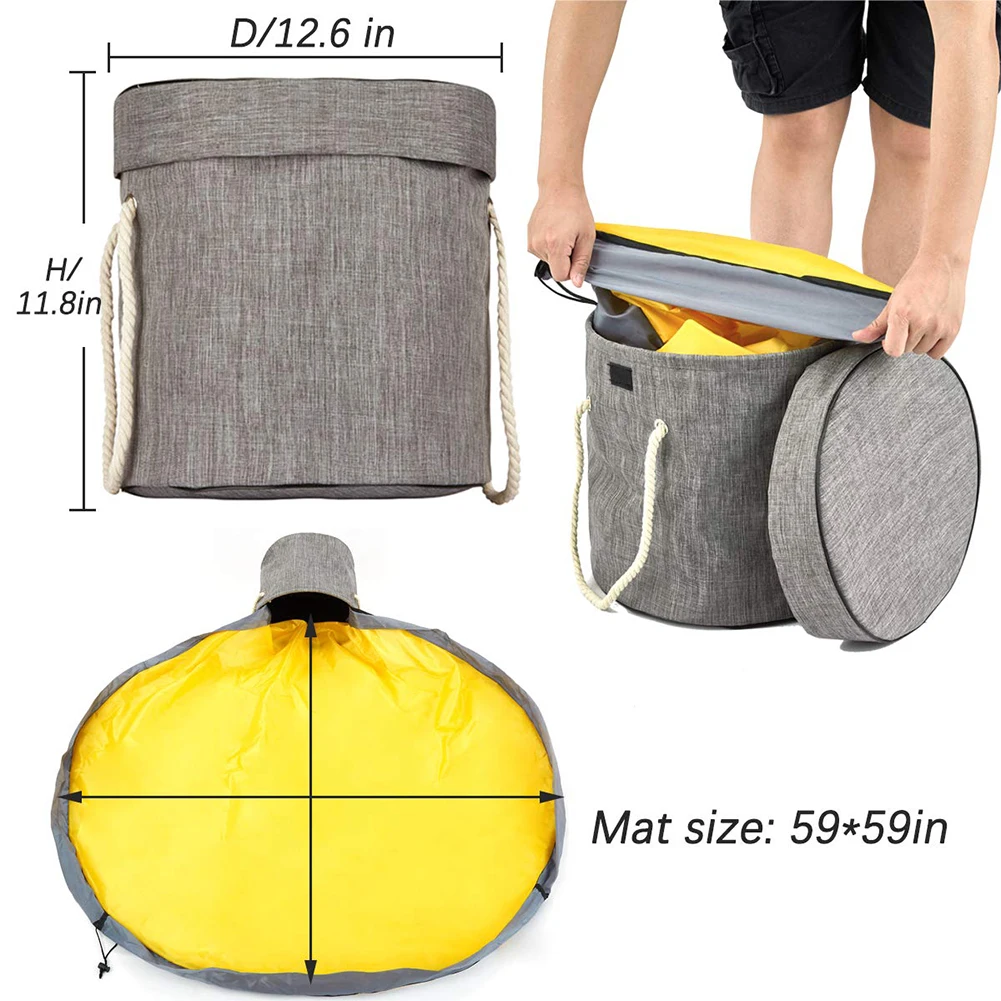 

1.5m Toys Storage Bags Kids Play Mat Building Blocks Blanket Oxford Cloth Portable Toy Cleanup Organizer Storage Bucket Dropship